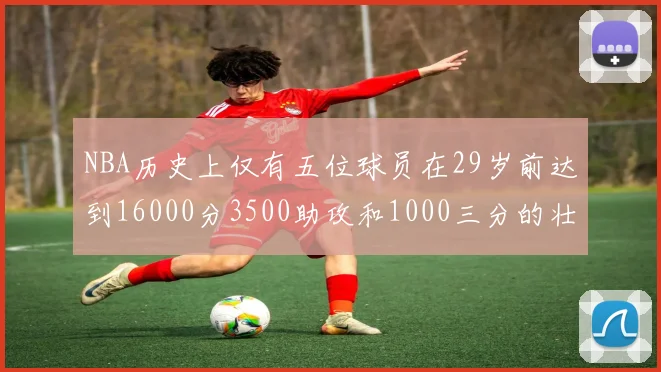 NBA历史上仅有五位球员在29岁前达到16000分3500助攻和1000三分的壮举